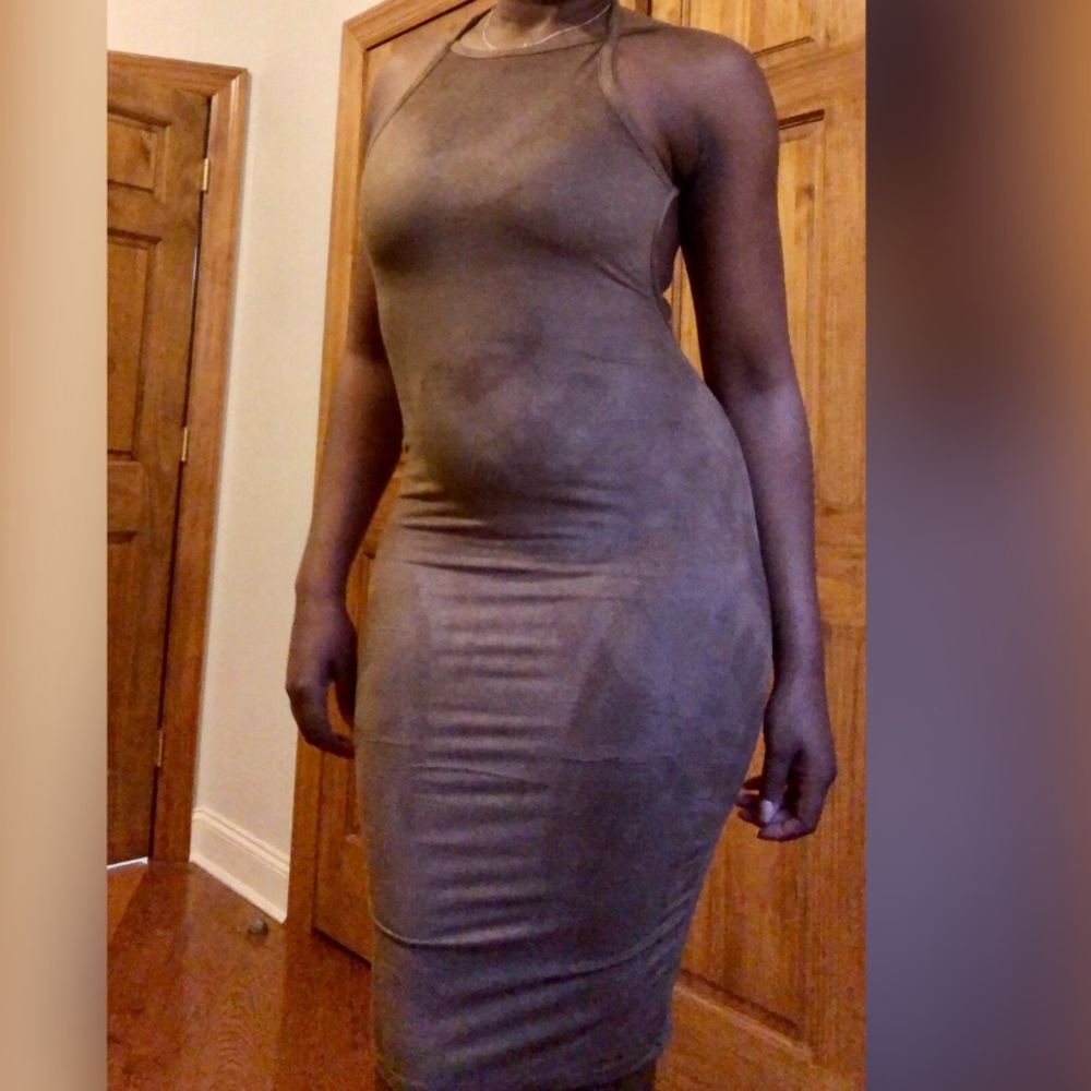 Never worn, Taupe color faux suede dress!
